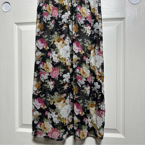 POETRY Medium Sheer Maxi Duster Chic Floral Tank  Summer Beach Bohemian Romantic - Picture 11 of 15